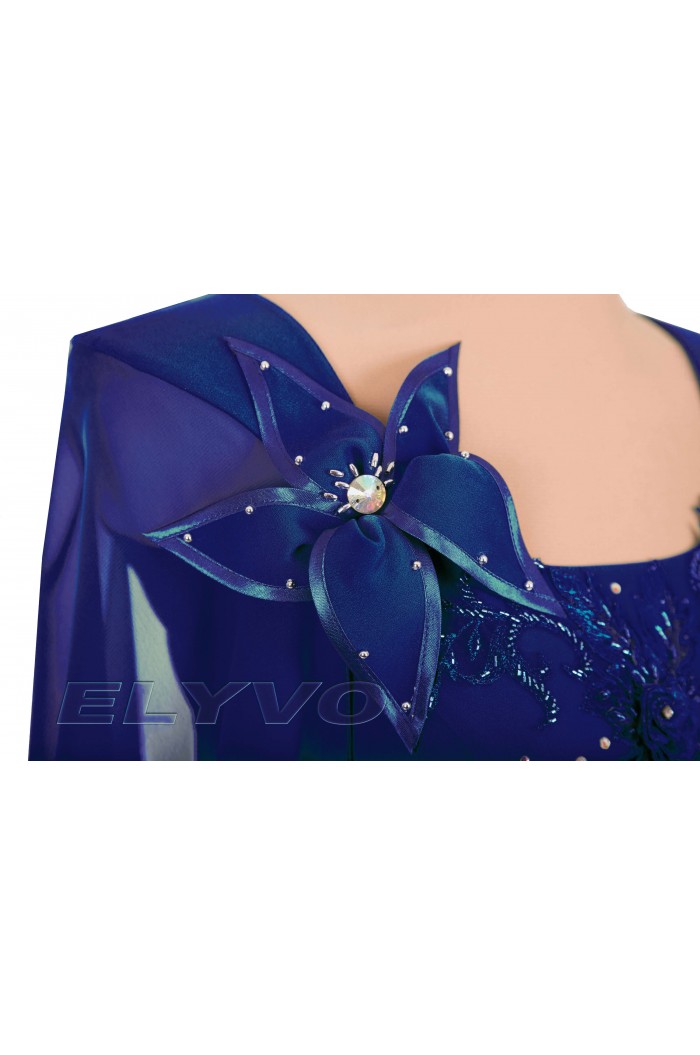 Rochie scurta bleumarin de ocazie in 2 piese cu dantela