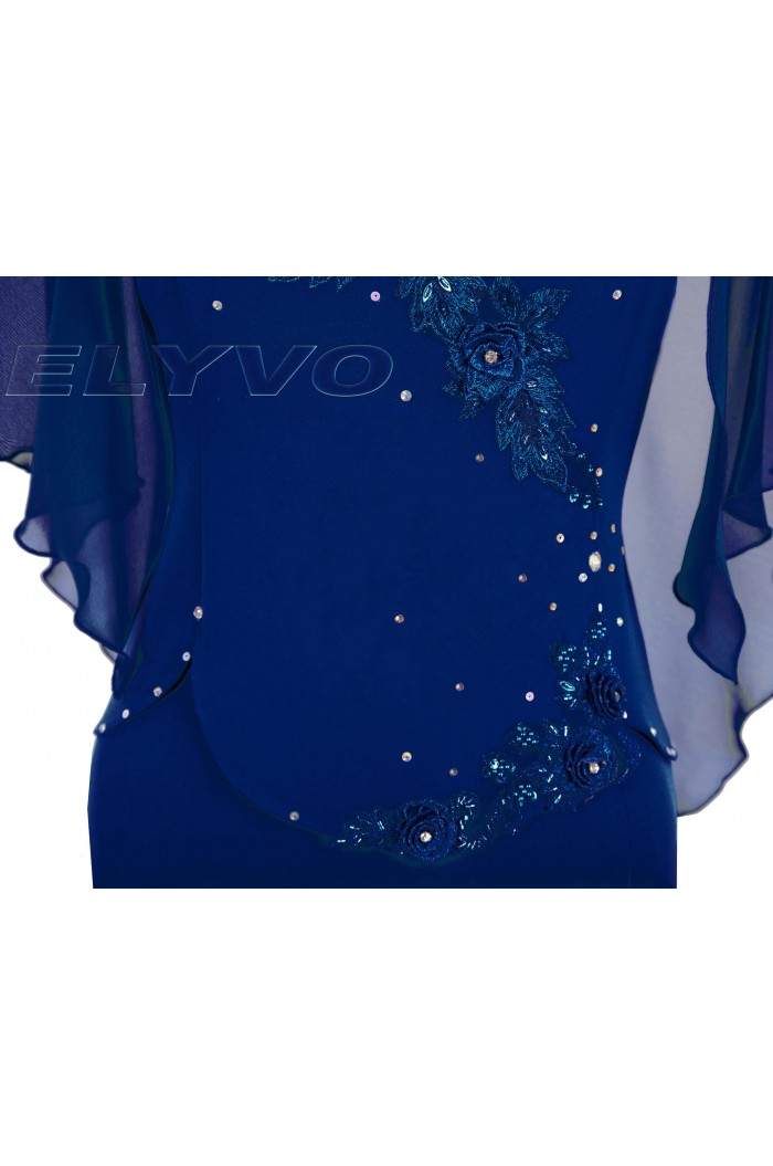 Rochie scurta bleumarin de ocazie in 2 piese cu dantela