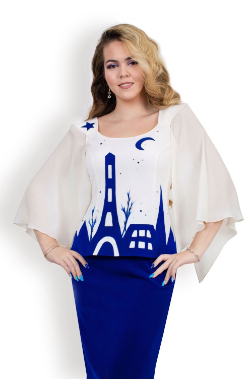 Rochie Midi de Ocazie / Costum Dama Elegant pentru Marimi Mari XXL