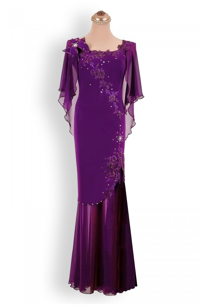 Rochie Eleganta Mov Lunga de Seara Soacra Nasa Marimi Mari XXL