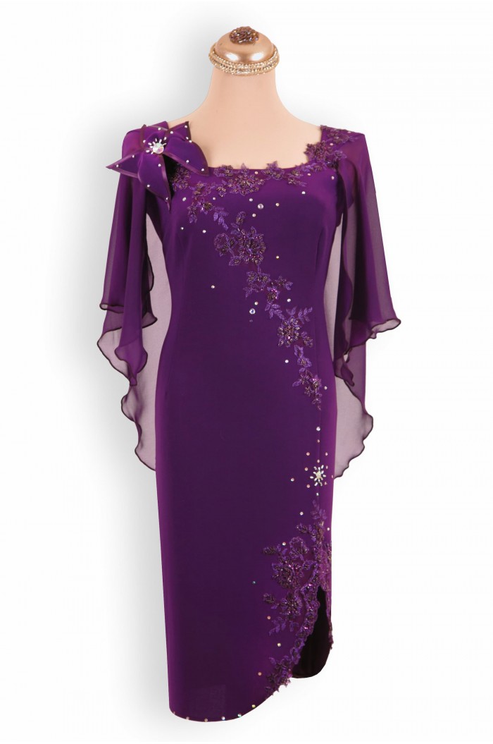 Rochie Eleganta Mov Lunga de Seara Soacra Nasa Marimi Mari XXL