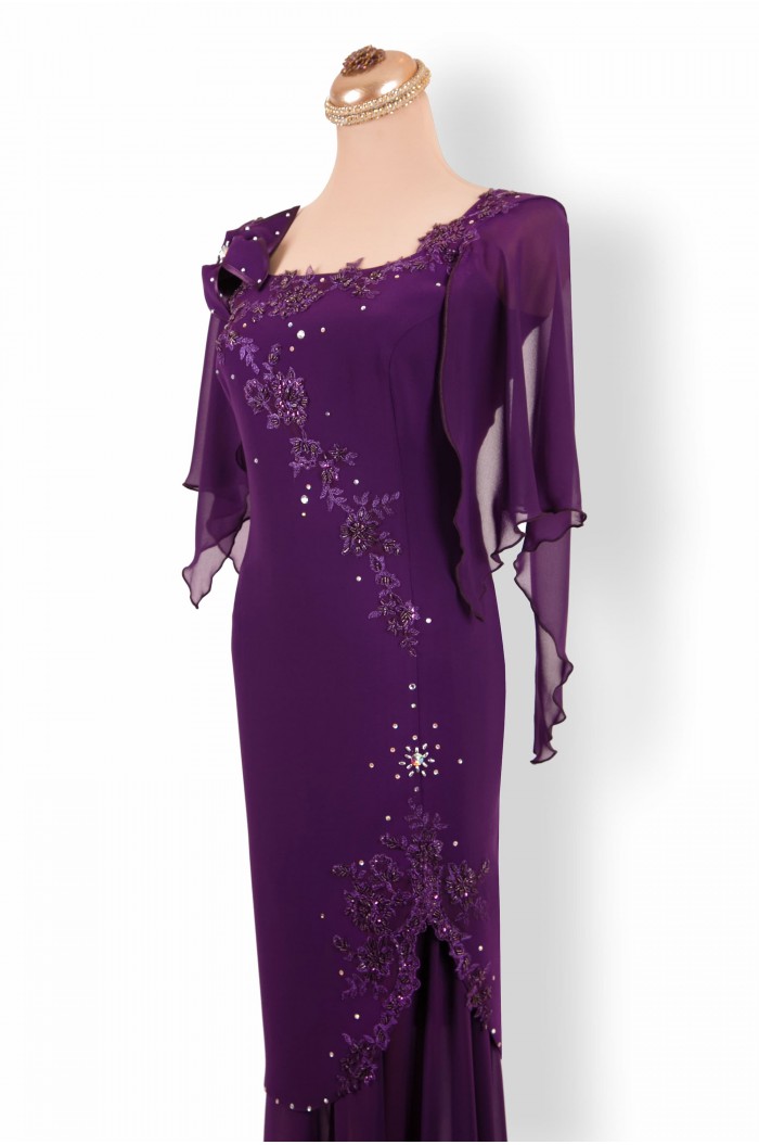 Rochie Eleganta Mov Lunga de Seara Soacra Nasa Marimi Mari XXL
