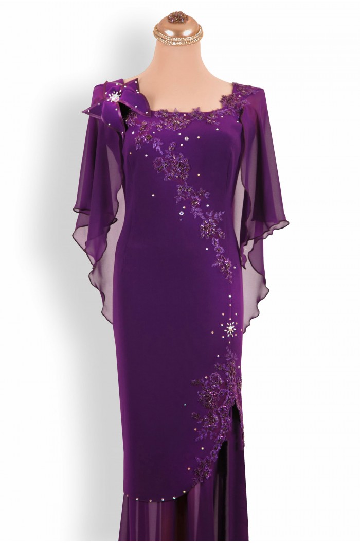 Rochie Eleganta Mov Lunga de Seara Soacra Nasa Marimi Mari XXL