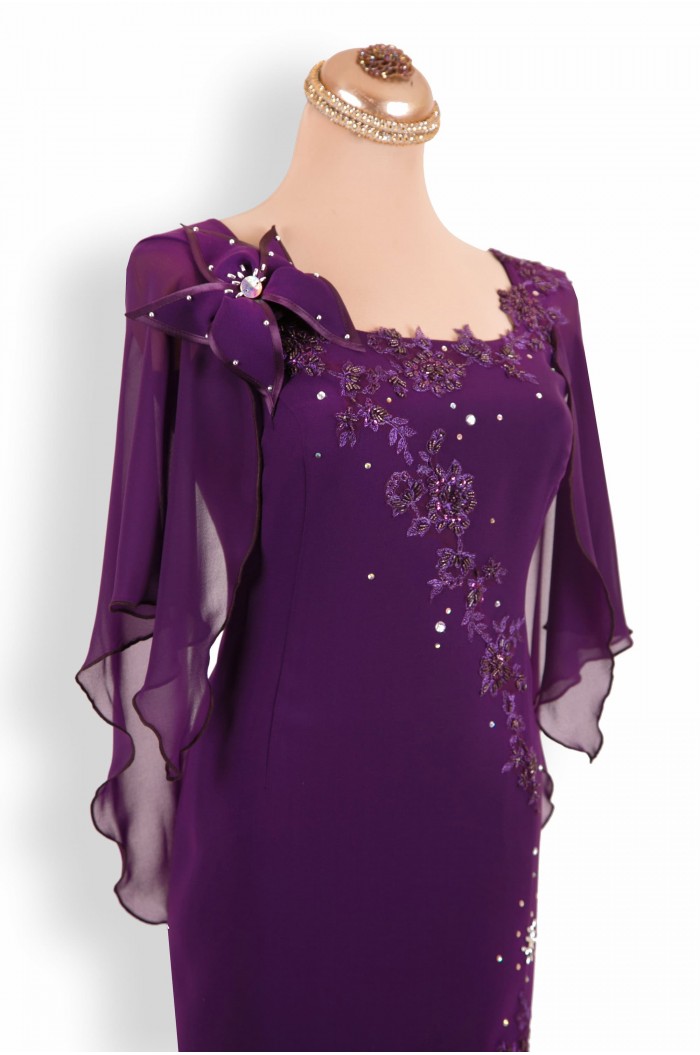 Rochie Eleganta Mov Lunga de Seara Soacra Nasa Marimi Mari XXL