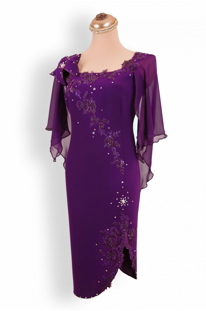Rochie Eleganta Mov Lunga de Seara Soacra Nasa Marimi Mari XXL