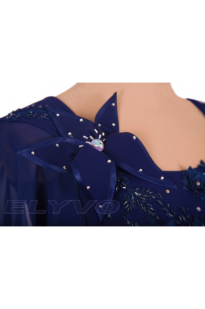 Rochie Bleumarin XXL de Seara Lunga cu Fusta Detasabila