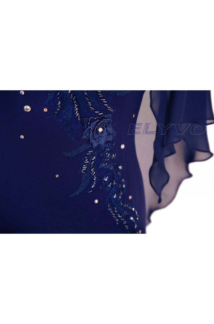 Rochie Bleumarin XXL de Seara Lunga cu Fusta Detasabila