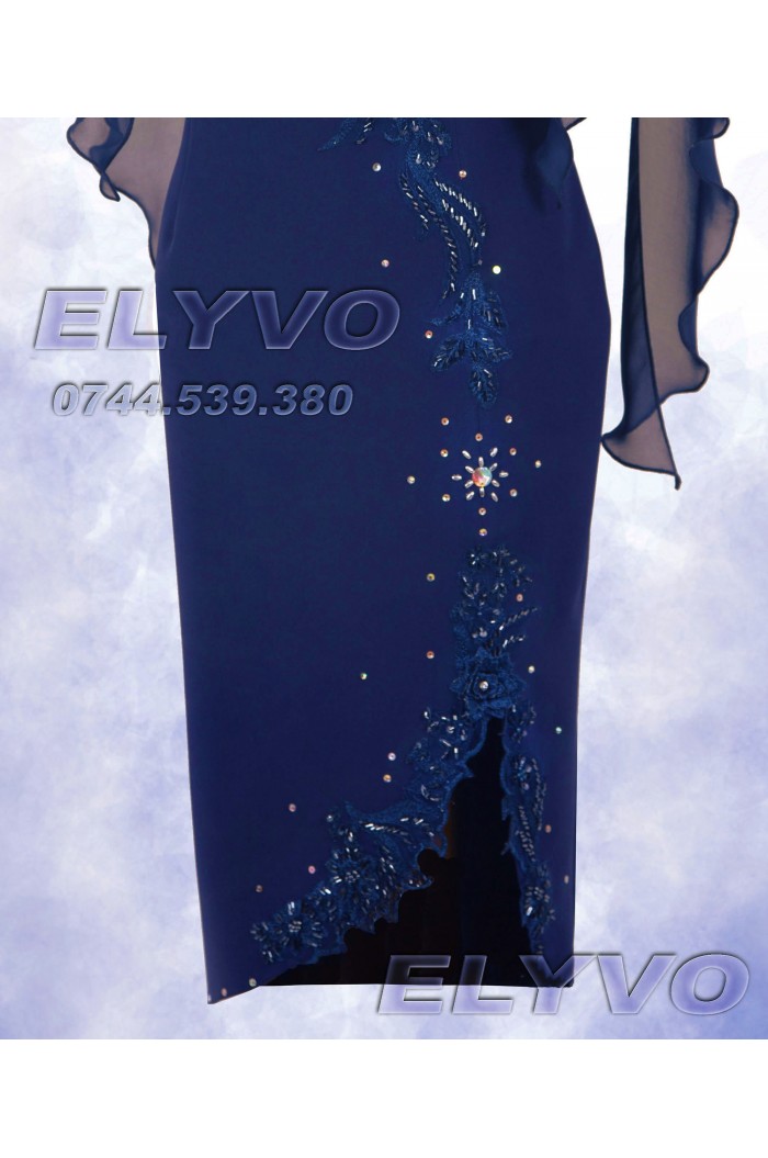 Rochie Bleumarin XXL de Seara Lunga cu Fusta Detasabila