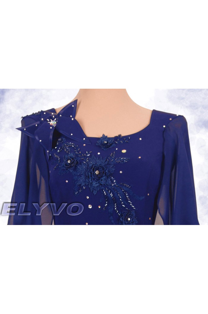Rochie Bleumarin XXL de Seara Lunga cu Fusta Detasabila