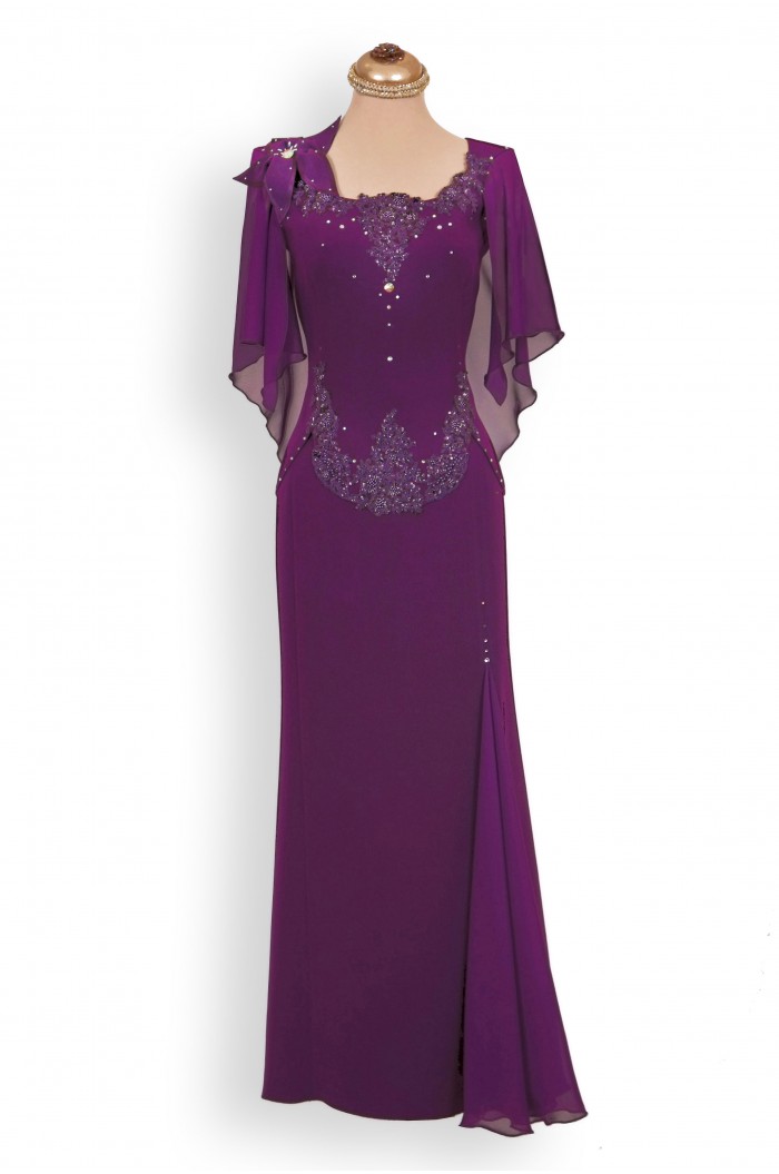 Rochie de Seara Eleganta Lunga Mov Marimi Mari Xxl pentru Ocazii Nunta Botez