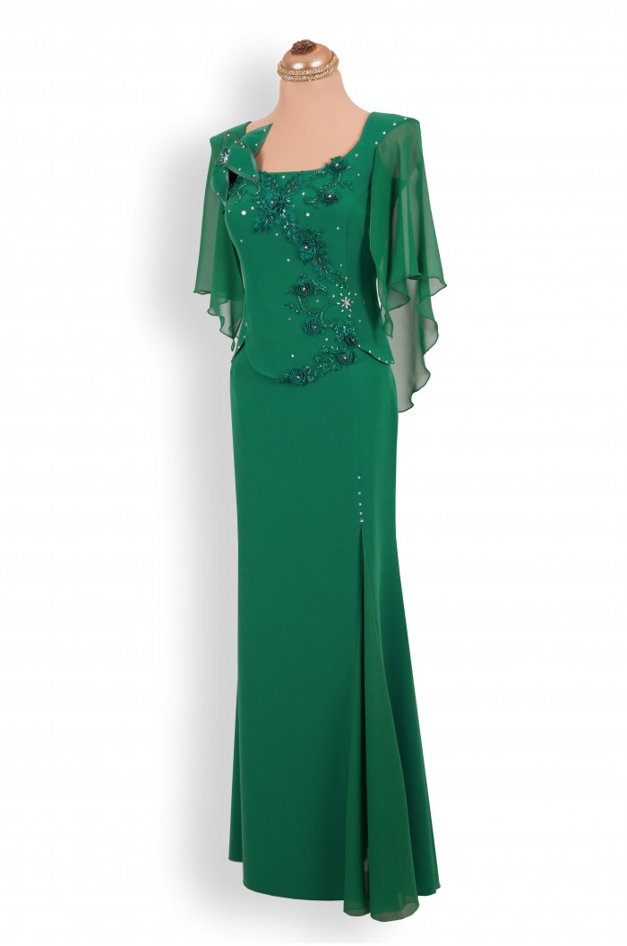 Rochie Lunga Verde Eleganta de Nunta Ocazie - Marimi Mari XXL