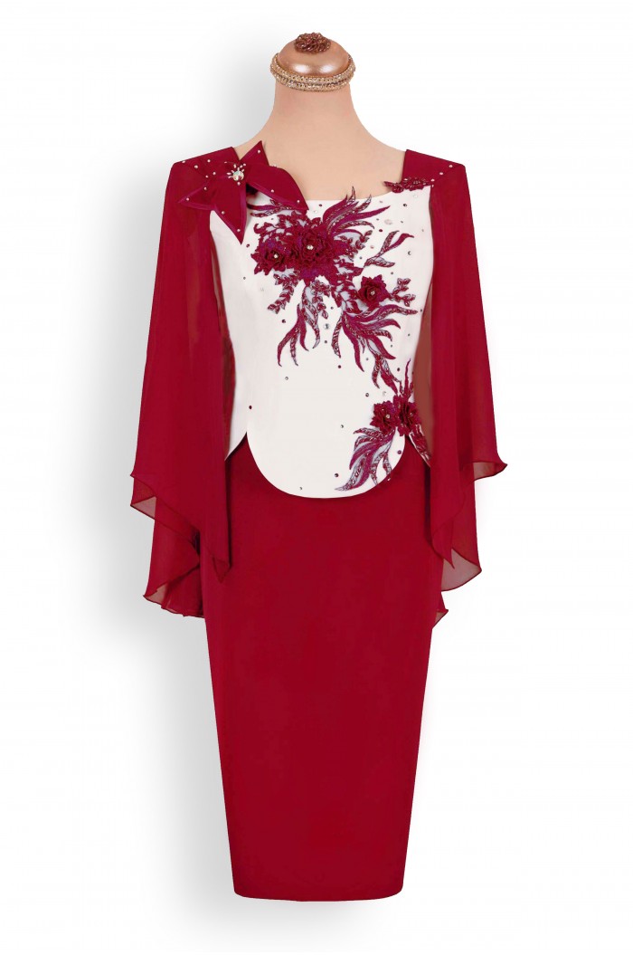 Rochie Midi de Seara Rosie. Costum de Ocazie Dama Marimi Mari xxl
