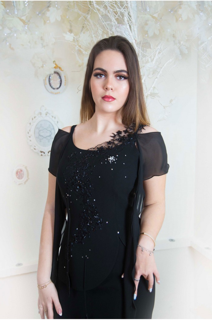 Rochie Eleganta Neagra Midi cu Franjuri de Ocazie 2024