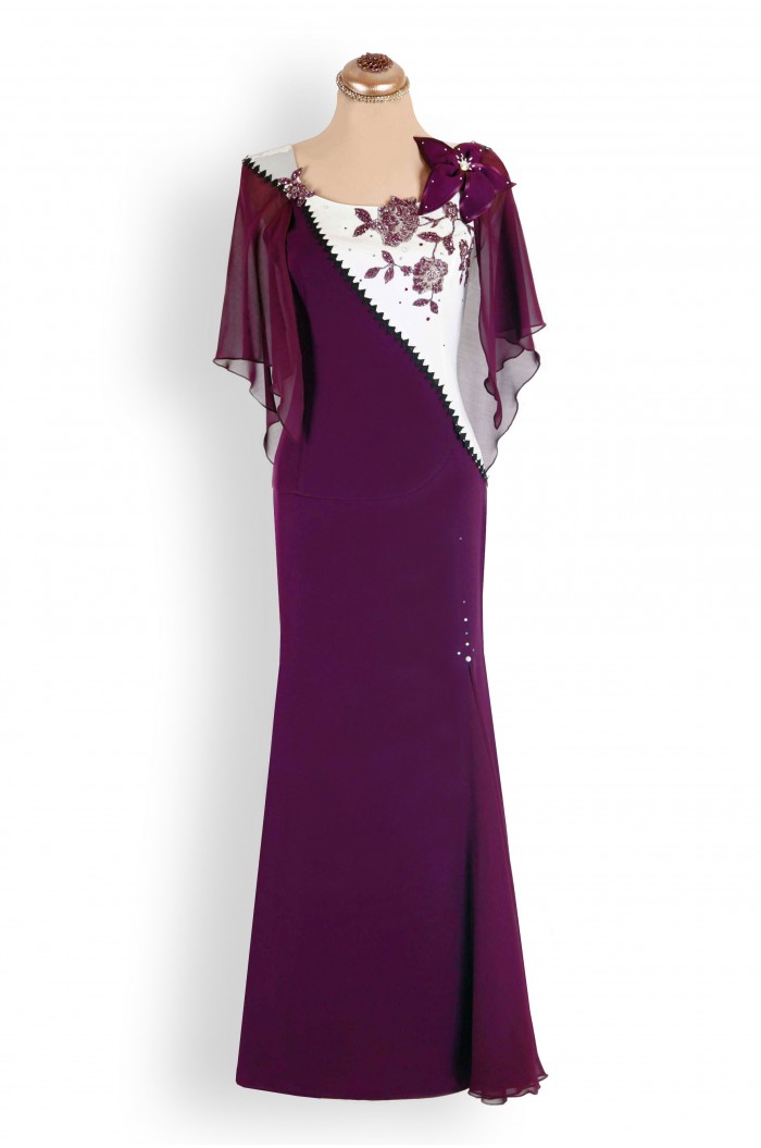 Rochie Romaneasca Eleganta Mov Marimi Mari si Ocazii Deosebite