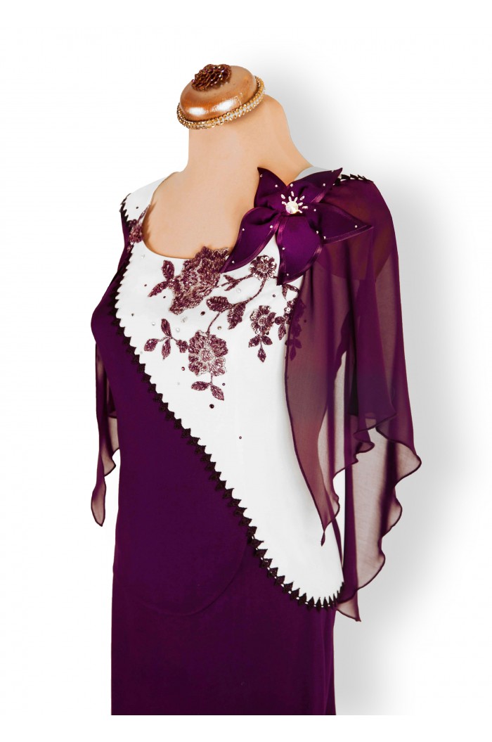 Rochie Romaneasca Eleganta Mov Marimi Mari si Ocazii Deosebite