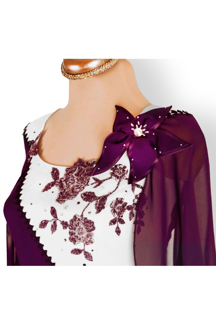 Rochie Romaneasca Eleganta Mov Marimi Mari si Ocazii Deosebite