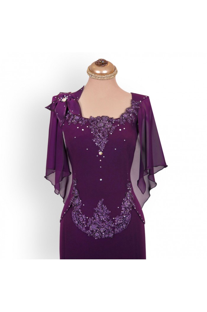Rochie de Seara Eleganta Lunga Mov Marimi Mari Xxl pentru Ocazii Nunta Botez