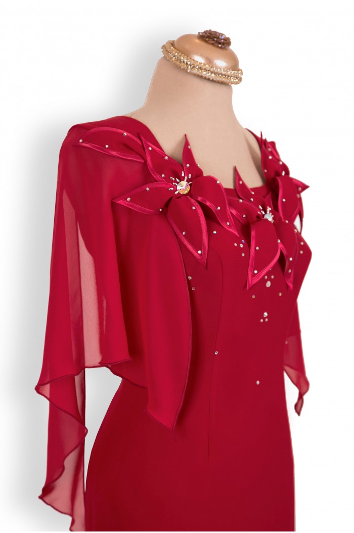 Rochie Lunga de Seara Eleganta cu Flori tip Sirena