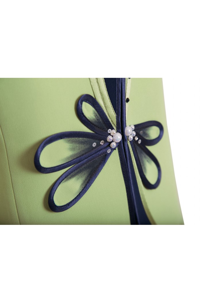 Costum Elegant Bleumarin cu Verde in 3 Piese