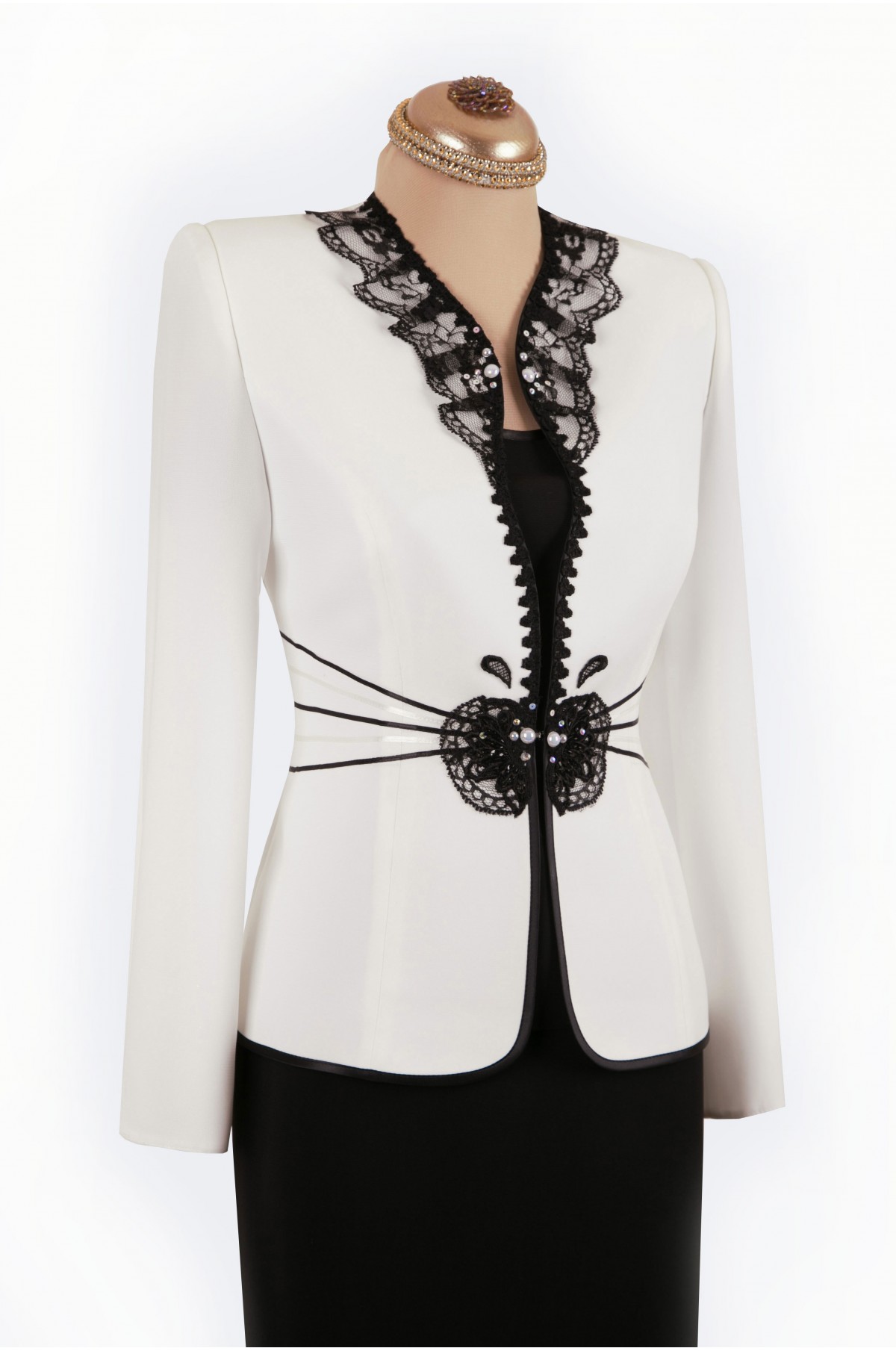 Autonomous Decimal Respectful Costum dama alb negru/Compleuri ocazie elegante ieftine marimi mari