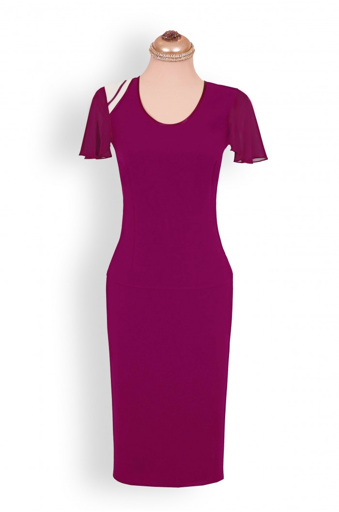 Costum Dama xxl Rosu Plamaniu pentru Ocazii, Nunta, Botez